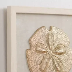 Hot Kirklands Home Ivory and Gold Shell Shadow Wall Plaques, Set of 3