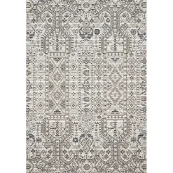 Discount Kirklands Home Ivory and Gray Column Outdoor Area Rug, 5x7