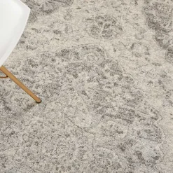 Online Kirklands Home Ivory and Gray Oushak Medallion Area Rug, 6x9