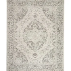 Online Kirklands Home Ivory and Gray Oushak Medallion Area Rug, 8x10