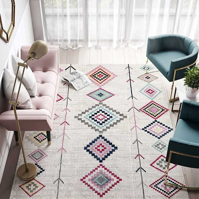 Discount Kirklands Home and Multicolor Aztec Area Rug, 8x10 Ivory