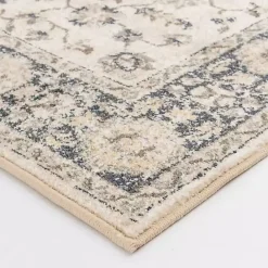 Clearance Kirklands Home Ivory and Navy Laur Vintage Area Rug, 7x9