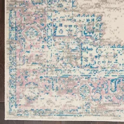Hot Kirklands Home Ivory and Pink Central Medallion Area Rug, 5x7