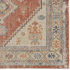 Sale Kirklands Home Ivory and Rust Traditional Motif Area Rug, 5x7