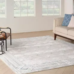 Online Kirklands Home Art Deco Bordered Area Rug, 7x9 Ivory