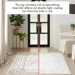 Online Kirklands Home Art Deco Bordered Area Rug, 7x9 Ivory