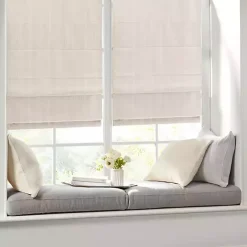 Online Kirklands Home Basketweave Cordless Roman Shade, 31 in. Ivory