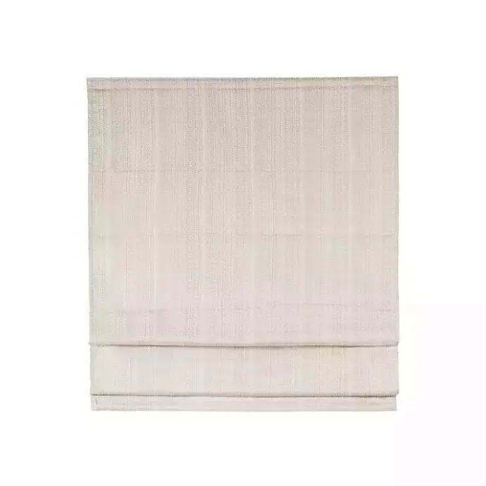 Discount Kirklands Home Basketweave Cordless Roman Shade, 33 in. Ivory