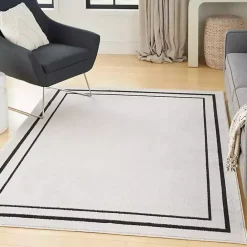 Hot Kirklands Home Bordered Indoor/Outdoor Area Rug, 6x9 Ivory