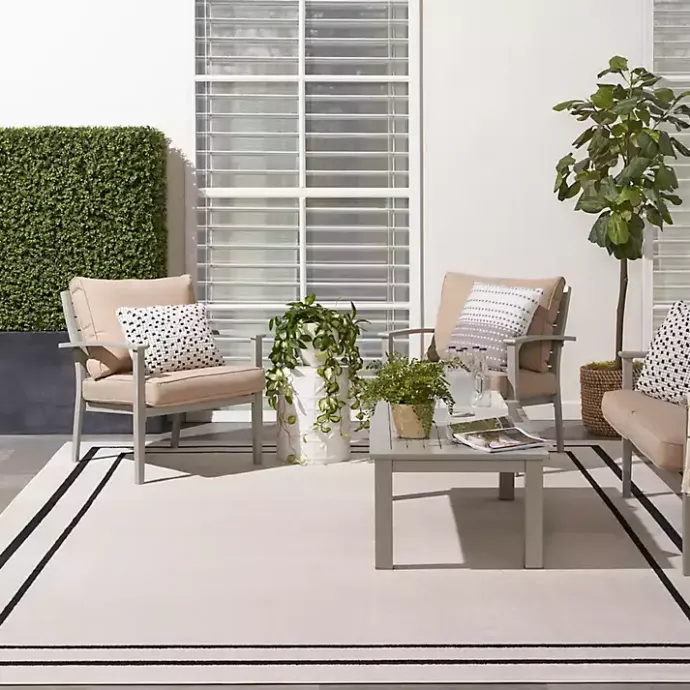 Online Kirklands Home Bordered Indoor/Outdoor Area Rug, 8x10 Ivory
