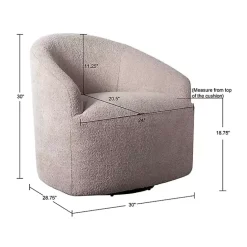 Hot Kirklands Home Boucle Barrel Swivel Accent Chair Ivory