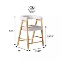 Clearance Kirklands Home Boucle Curved Back Ezra Counter Stool Ivory