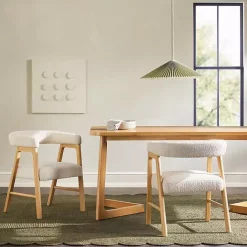 Best Kirklands Home Boucle Curved Ezra Dining Chairs, Set of 2 Ivory