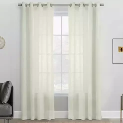 Hot Kirklands Home Boucle Sheer Single Curtain Panel, 95 in. Ivory