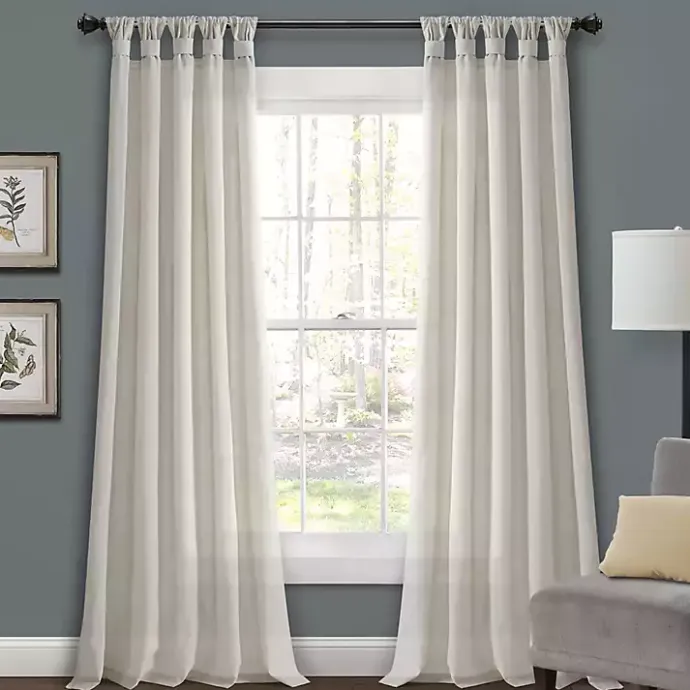 Best Kirklands Home Burlap Knotted Curtain Panel Set, 120 in. Ivory