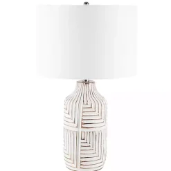 Clearance Kirklands Home Ivory Carved Wood Dianne Table Lamp White