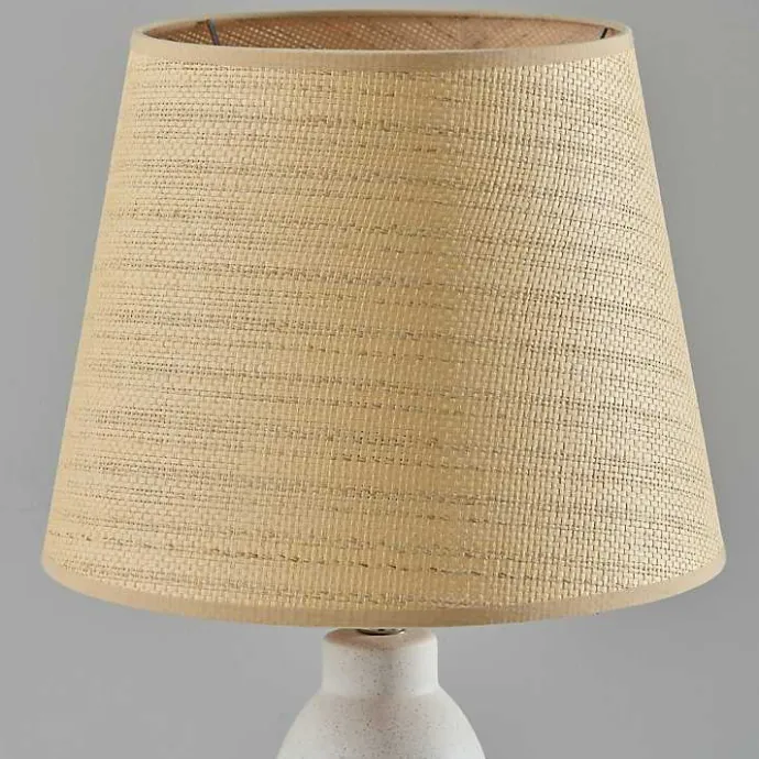 Outlet Kirklands Home Ivory Ceramic Woven Rat Shade Table Lamp Tan