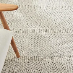 Hot Kirklands Home Chevron Diamond Tasseled Area Rug, 5x7 Ivory