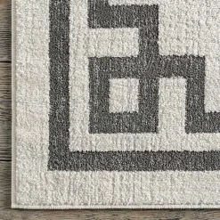 Kirklands Home Ivory Classic Border Area Rug, 5x7