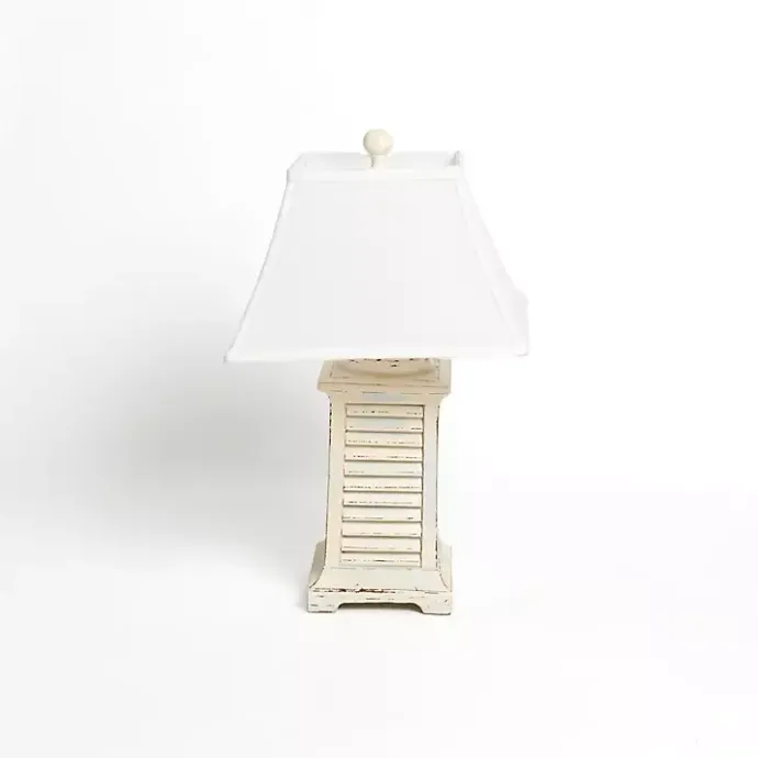 Outlet Kirklands Home Ivory Coastal Shutter Table Lamp White
