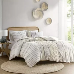 Best Kirklands Home Cotton Tufted King 3-pc. Comforter Set Ivory