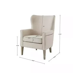 Best Kirklands Home Curved Wingback Accent Chair Ivory