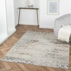 Clearance Kirklands Home Distressed Medallion Washable Area Rug, 7x9 Ivory