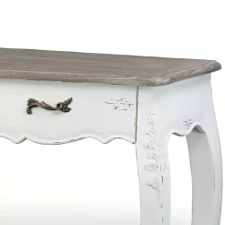 Clearance Kirklands Home Distressed Streaked Console Table Ivory