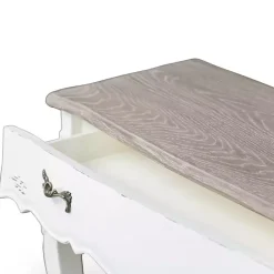 Clearance Kirklands Home Distressed Streaked Console Table Ivory