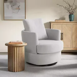 New Kirklands Home Ivory Elmhurst Swivel Accent Chair White