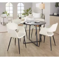 Discount Kirklands Home Faux Leather Marge Dining Chairs, Set of 2 Ivory