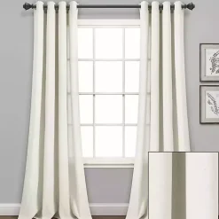 Online Kirklands Home Faux Linen Curtain Panel Set, 84 in. Ivory