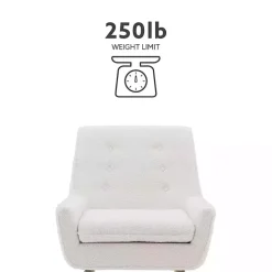 Outlet Kirklands Home Ivory Faux Sherpa Tufted Accent Chair White
