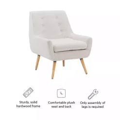 Outlet Kirklands Home Ivory Faux Sherpa Tufted Accent Chair White