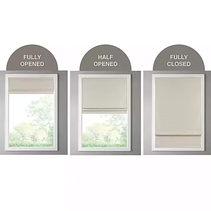 New Kirklands Home Faux Silk Room Darkening Roman Shade, 33 in. Ivory