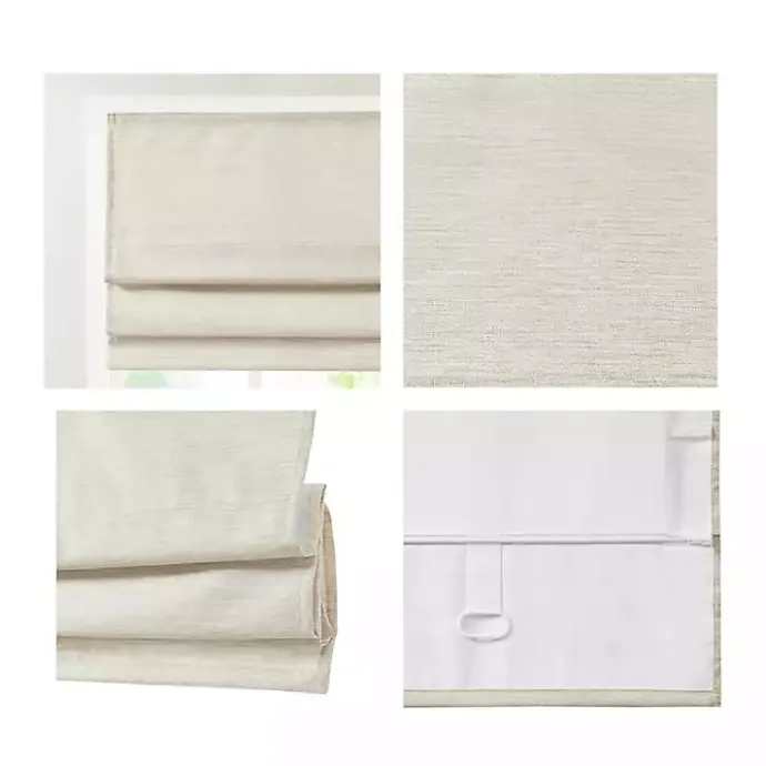 New Kirklands Home Faux Silk Room Darkening Roman Shade, 33 in. Ivory