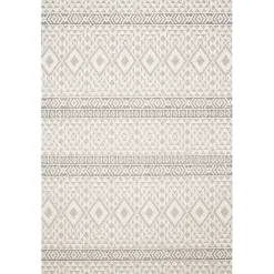 Outlet Kirklands Home Ivory Geometric Stripes Outdoor Area Rug, 5x7