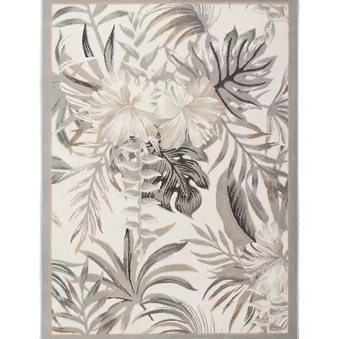 Discount Kirklands Home Ivory Grand Leaf Coastal Area Rug, 5x7