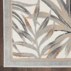Discount Kirklands Home Ivory Grand Leaf Coastal Area Rug, 5x7