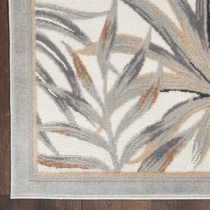 Discount Kirklands Home Ivory Grand Leaf Coastal Area Rug, 5x7