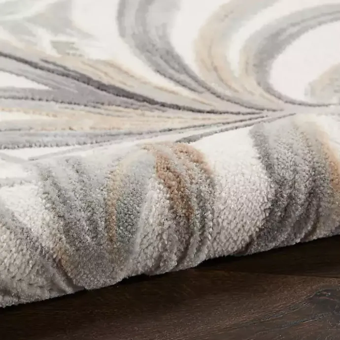 Discount Kirklands Home Ivory Grand Leaf Coastal Area Rug, 5x7