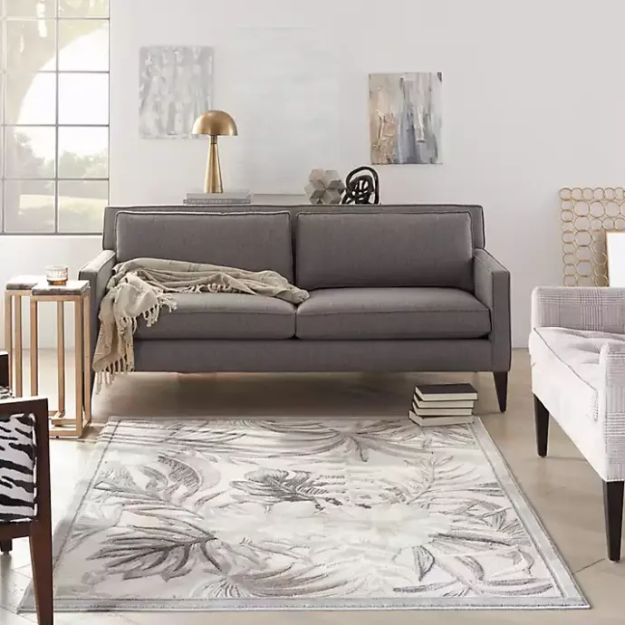 Discount Kirklands Home Ivory Grand Leaf Coastal Area Rug, 5x7