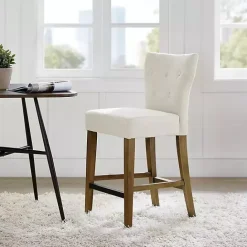 Hot Kirklands Home Ivory Harrison Tufted Counter Stool White