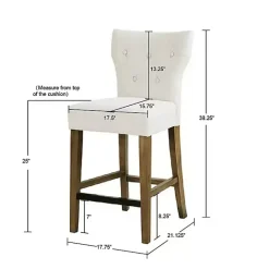 Hot Kirklands Home Ivory Harrison Tufted Counter Stool White