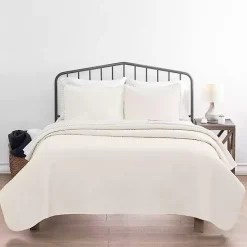 Kirklands Home Herringbone Quilted 2-pc. Twin Coverlet Set Ivory