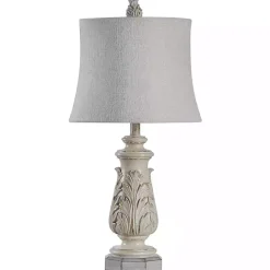 Kirklands Home Ivory Leaf Scroll Table Lamp White