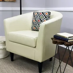 Hot Kirklands Home Leatherette Windsor Accent Chair Ivory