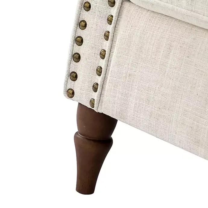 Best Kirklands Home Miriam Nailhead Trim Armchair Ivory