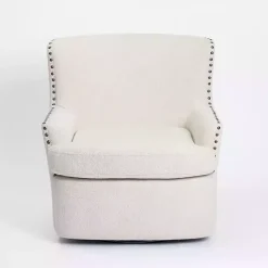 Online Kirklands Home Nailhead Wingback Swivel Accent Chair Ivory
