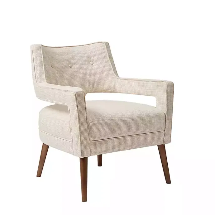 Sale Kirklands Home Open Back Mid-Century Modern Armchair Ivory